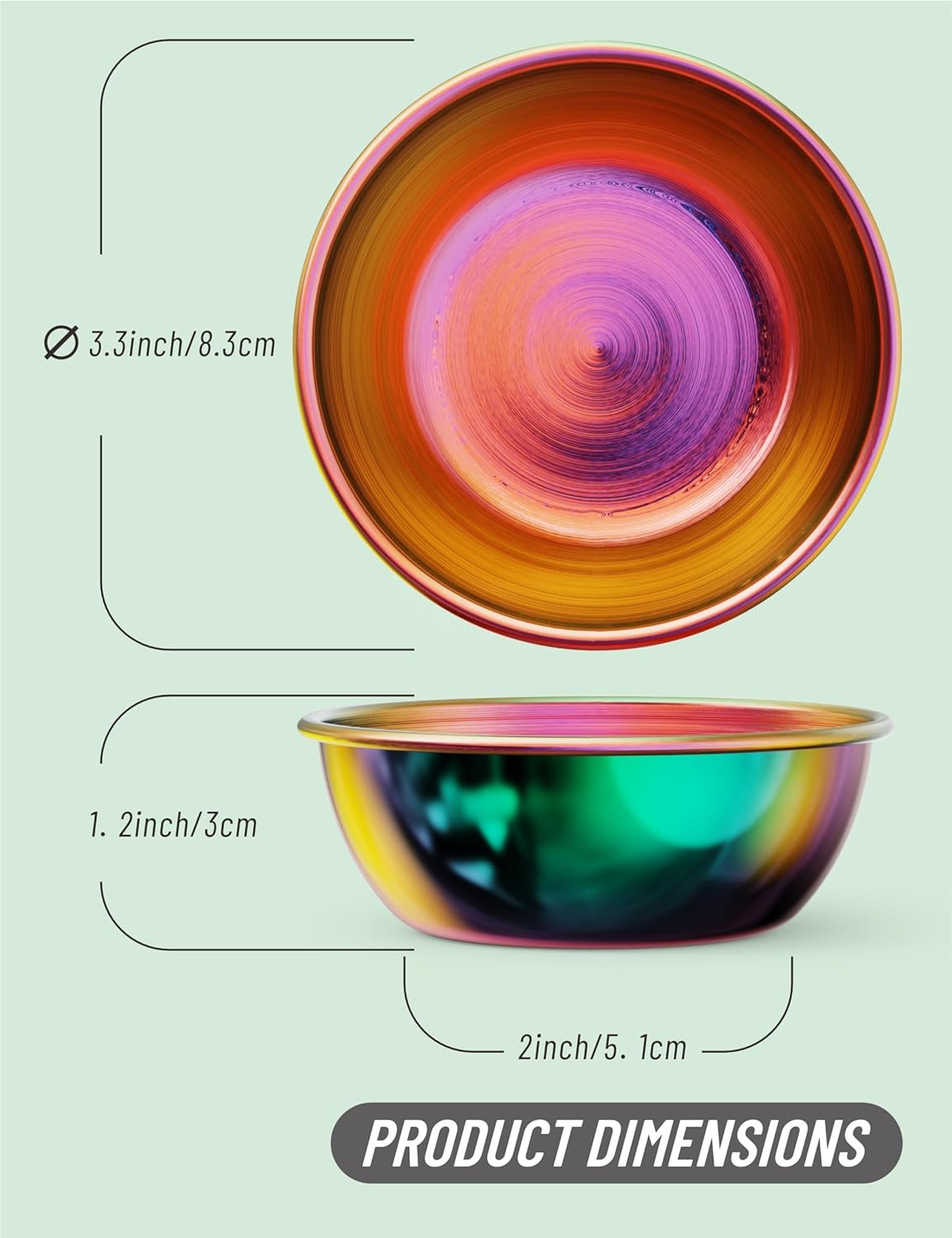 Rainbow Mini Sauce Dishes, Round Seasoning Bowls, Sushi Dipping Saucers, Small Appetizer Cups, Colorful -3.2oz (8 Pack) Rainbow Mini Sauce Dishes, Round Seasoning Bowls, Sushi Dipping Saucers, Small Appetizer Cups, Colorful -3.2oz (8 Pack)
